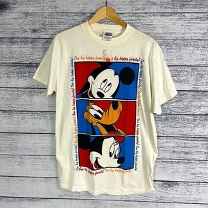 NWT Vintage Tultex Mickey Mouse One Big Happy Family Tee Shirt